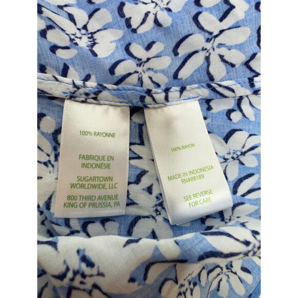 Lilly Pulitzer Natalie Coverup Lunar Blue Palm Beach Petals Sz XS MSRP 118.00 - Picture 15 of 16